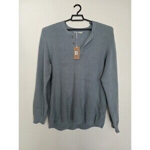 Marine Layer Sweater Mens  Henley Pullover Long Sleeve Green Re-Spun 2X Knit